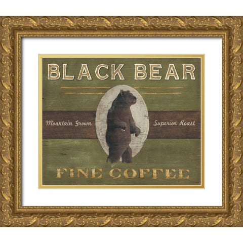 Lodge Coffee IV Gold Ornate Wood Framed Art Print with Double Matting by Vess, June Erica