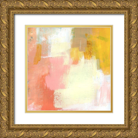 Yellow and Blush I Gold Ornate Wood Framed Art Print with Double Matting by Barnes, Victoria