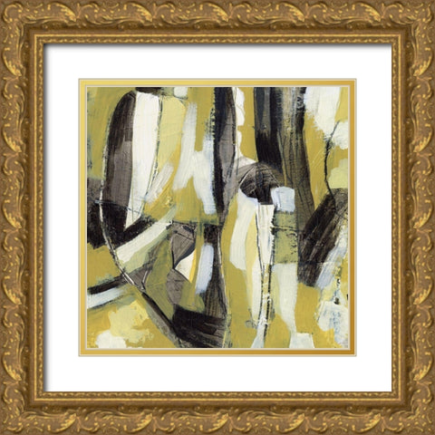 Citron Rhythm III Gold Ornate Wood Framed Art Print with Double Matting by Vess, June Erica