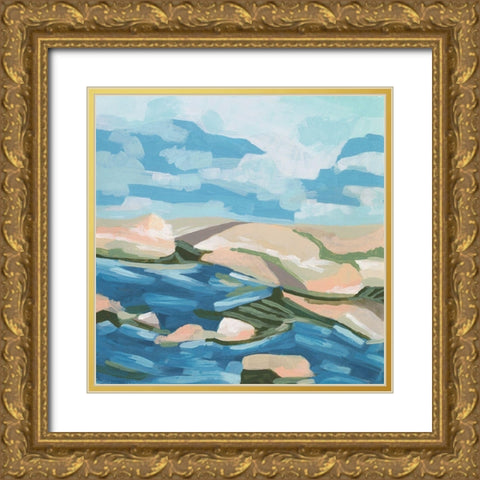 Sand Hills I Gold Ornate Wood Framed Art Print with Double Matting by Vess, June Erica