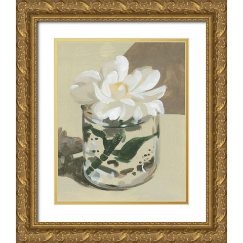 Neutral Bloom I Gold Ornate Wood Framed Art Print with Double Matting by Caroline, Emma