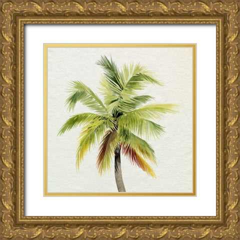 Coco Watercolor Palm I Gold Ornate Wood Framed Art Print with Double Matting by Popp, Grace