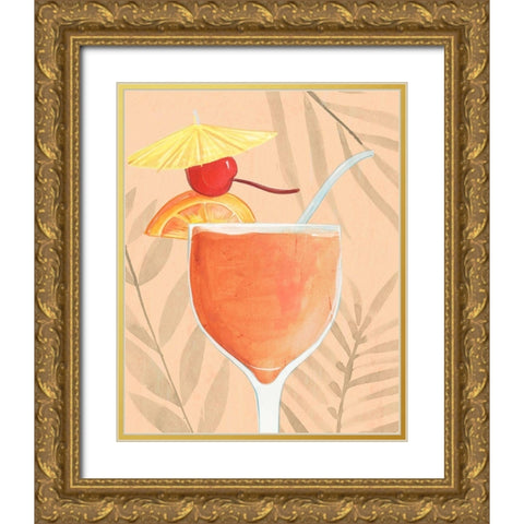 Tropical Cocktail I Gold Ornate Wood Framed Art Print with Double Matting by Warren, Annie