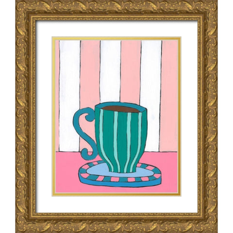 Mid Morning Coffee II Gold Ornate Wood Framed Art Print with Double Matting by Moore, Regina