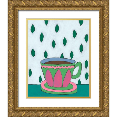 Mid Morning Coffee IV Gold Ornate Wood Framed Art Print with Double Matting by Moore, Regina