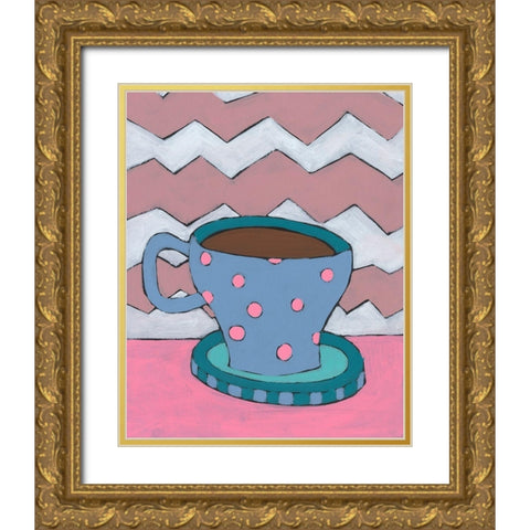 Mid Morning Coffee V Gold Ornate Wood Framed Art Print with Double Matting by Moore, Regina