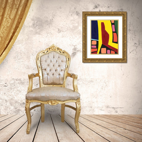 Color Me Happy II Gold Ornate Wood Framed Art Print with Double Matting by Moore, Regina