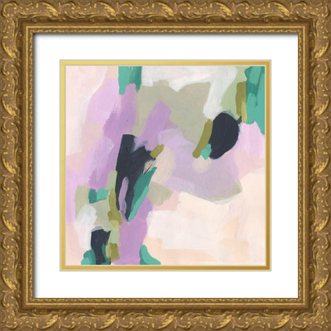 Lavender Swirl I Gold Ornate Wood Framed Art Print with Double Matting by Vess, June Erica