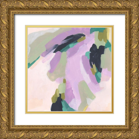 Lavender Swirl II Gold Ornate Wood Framed Art Print with Double Matting by Vess, June Erica