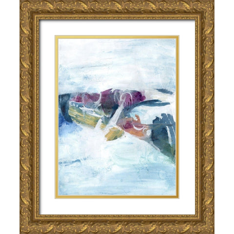 Gliding on Ice I Gold Ornate Wood Framed Art Print with Double Matting by Combs, Joyce