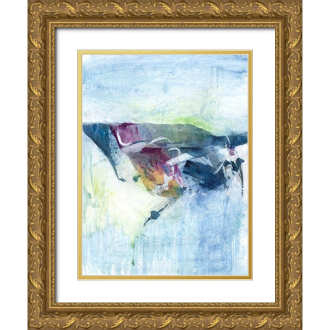 Gliding on Ice II Gold Ornate Wood Framed Art Print with Double Matting by Combs, Joyce