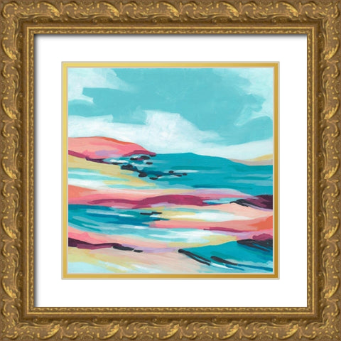 Chromatic Coast I Gold Ornate Wood Framed Art Print with Double Matting by Vess, June Erica