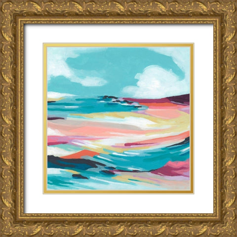 Chromatic Coast II Gold Ornate Wood Framed Art Print with Double Matting by Vess, June Erica
