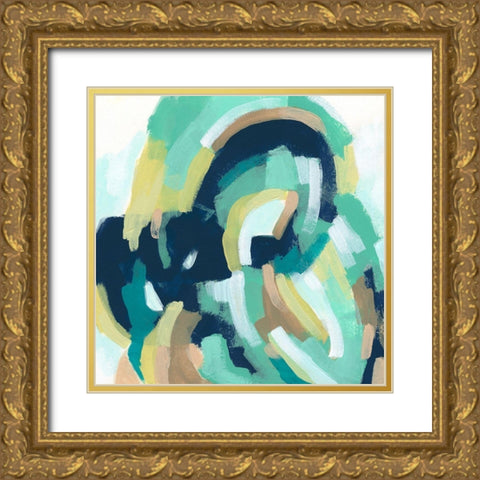 Mint Synergy I Gold Ornate Wood Framed Art Print with Double Matting by Vess, June Erica