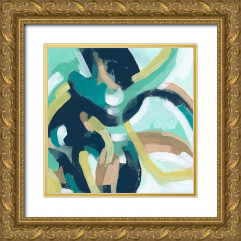 Mint Synergy II Gold Ornate Wood Framed Art Print with Double Matting by Vess, June Erica