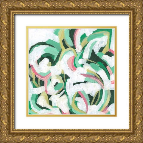 Mint Billows II Gold Ornate Wood Framed Art Print with Double Matting by Vess, June Erica