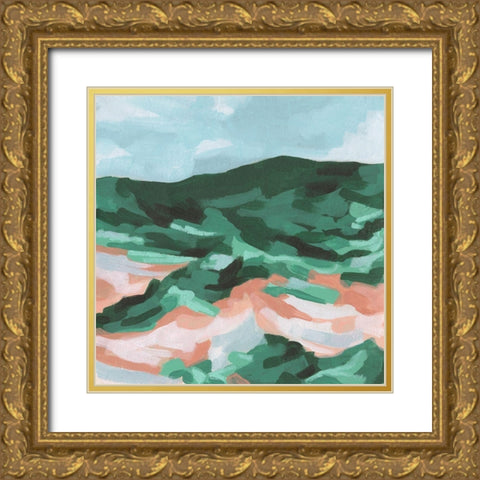 Seafoam Hills II Gold Ornate Wood Framed Art Print with Double Matting by Vess, June Erica