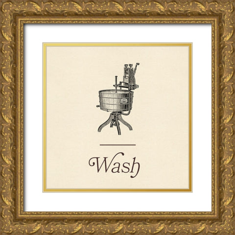 Laundry Sign I Gold Ornate Wood Framed Art Print with Double Matting by Green, Jacob