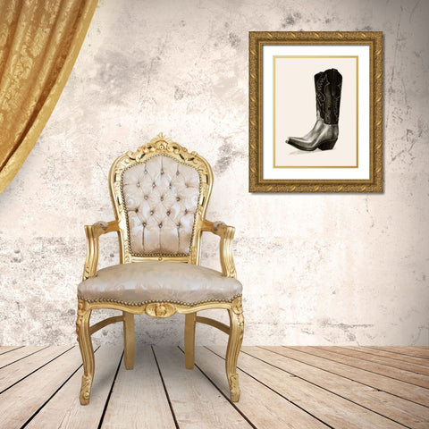 Shiny Boots II Gold Ornate Wood Framed Art Print with Double Matting by Popp, Grace