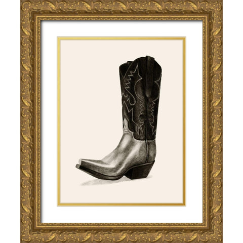 Shiny Boots II Gold Ornate Wood Framed Art Print with Double Matting by Popp, Grace