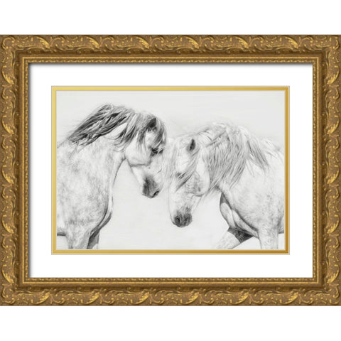 Equine Portrait I Gold Ornate Wood Framed Art Print with Double Matting by PHBurchett