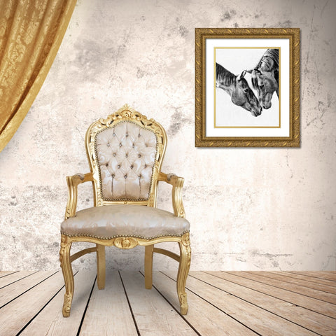 Equine Portrait VI Gold Ornate Wood Framed Art Print with Double Matting by PHBurchett