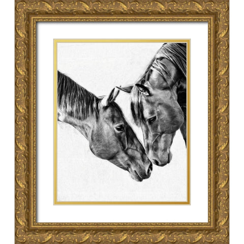 Equine Portrait VI Gold Ornate Wood Framed Art Print with Double Matting by PHBurchett