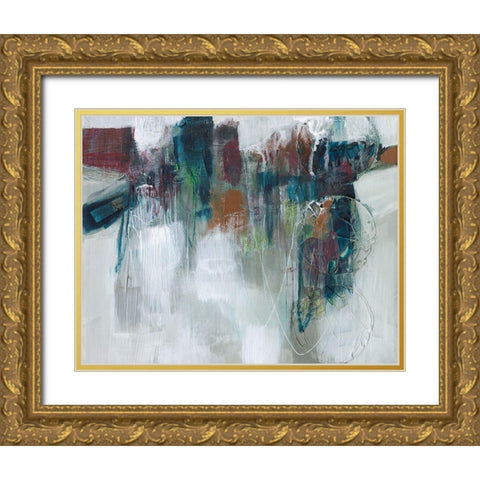 Spectrum Expression I Gold Ornate Wood Framed Art Print with Double Matting by Goldberger, Jennifer