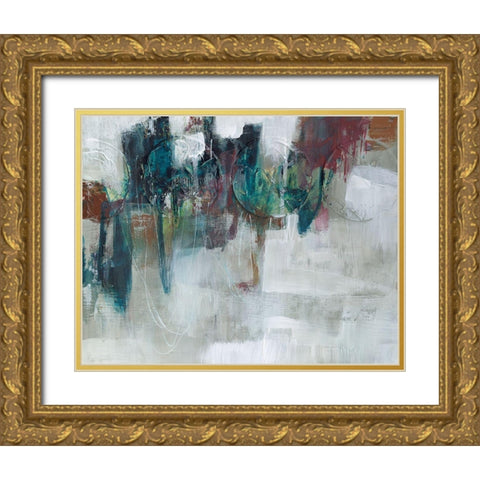 Spectrum Expression II Gold Ornate Wood Framed Art Print with Double Matting by Goldberger, Jennifer