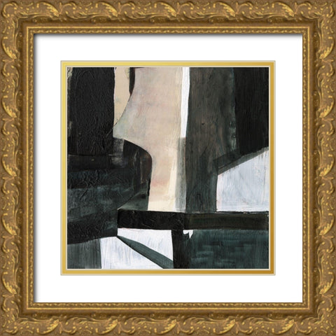 Deconstructed Ebony I Gold Ornate Wood Framed Art Print with Double Matting by Goldberger, Jennifer