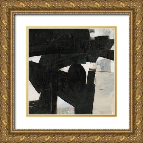 Deconstructed Ebony III Gold Ornate Wood Framed Art Print with Double Matting by Goldberger, Jennifer