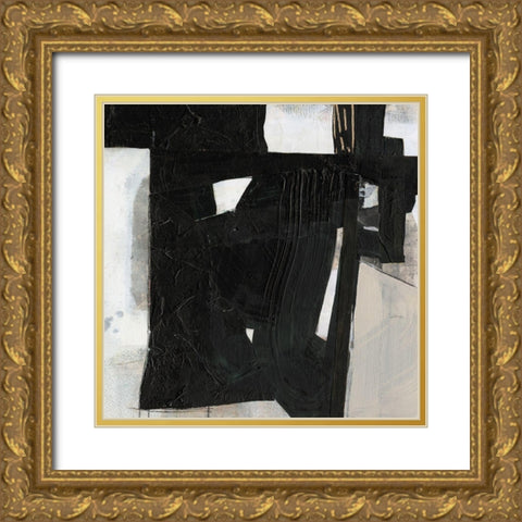 Deconstructed Ebony IV Gold Ornate Wood Framed Art Print with Double Matting by Goldberger, Jennifer