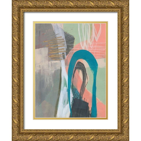 Marks in Marks I Gold Ornate Wood Framed Art Print with Double Matting by Goldberger, Jennifer