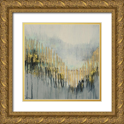 Gilded Striations I Gold Ornate Wood Framed Art Print with Double Matting by Goldberger, Jennifer