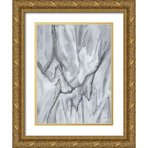 Marbled White I Gold Ornate Wood Framed Art Print with Double Matting by Goldberger, Jennifer