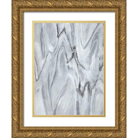 Marbled White III Gold Ornate Wood Framed Art Print with Double Matting by Goldberger, Jennifer