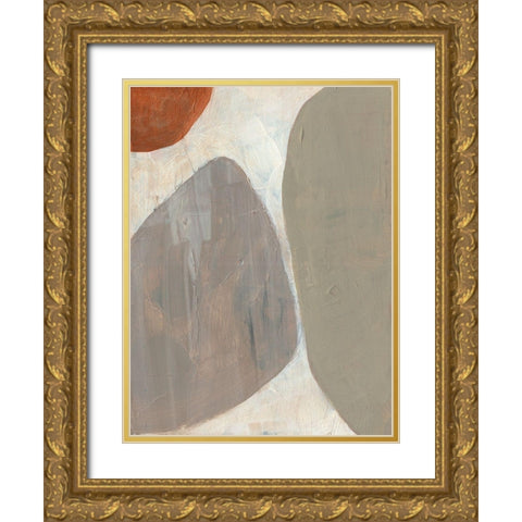 Three Stones I Gold Ornate Wood Framed Art Print with Double Matting by Goldberger, Jennifer