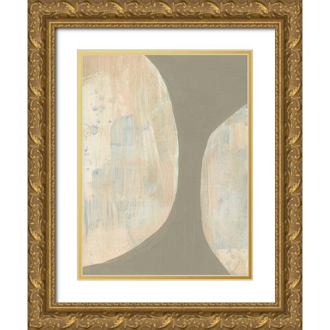 Split Orbs I Gold Ornate Wood Framed Art Print with Double Matting by Goldberger, Jennifer
