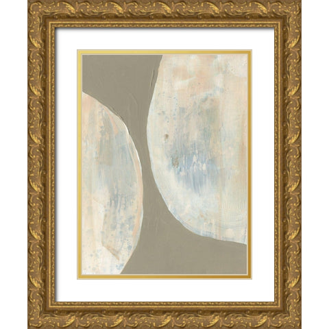 Split Orbs II Gold Ornate Wood Framed Art Print with Double Matting by Goldberger, Jennifer