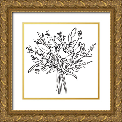 Bouquet a Day I Gold Ornate Wood Framed Art Print with Double Matting by Warren, Annie