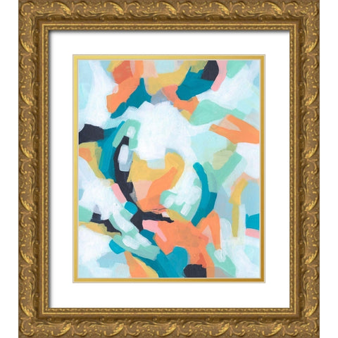 Sorbet Swirl II Gold Ornate Wood Framed Art Print with Double Matting by Vess, June Erica