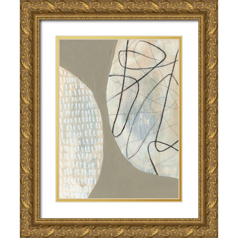 Orb Patterns I Gold Ornate Wood Framed Art Print with Double Matting by Goldberger, Jennifer