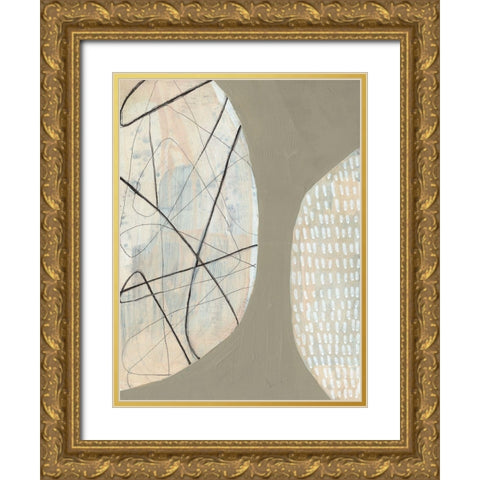 Orb Patterns II Gold Ornate Wood Framed Art Print with Double Matting by Goldberger, Jennifer