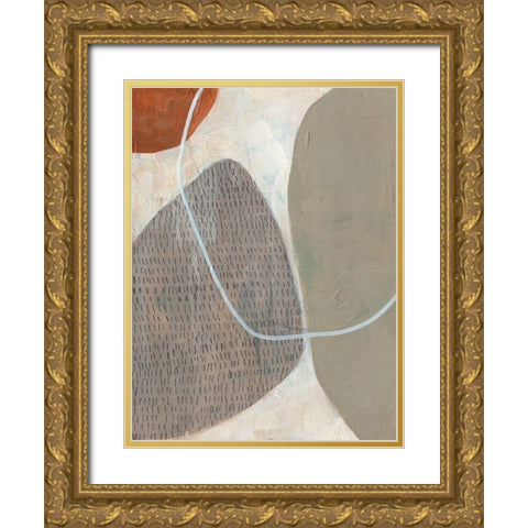 Marked Stones I Gold Ornate Wood Framed Art Print with Double Matting by Goldberger, Jennifer