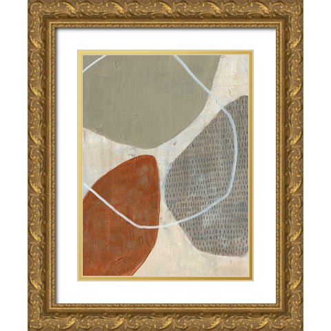 Marked Stones II Gold Ornate Wood Framed Art Print with Double Matting by Goldberger, Jennifer