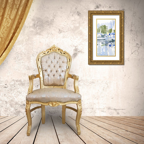 Sailboat Reflections I Gold Ornate Wood Framed Art Print with Double Matting by Caroline, Emma