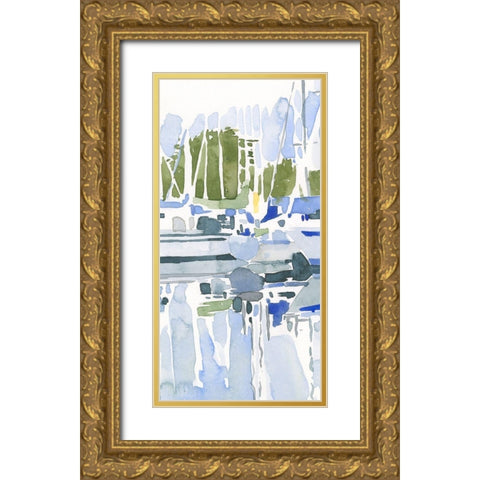 Sailboat Reflections I Gold Ornate Wood Framed Art Print with Double Matting by Caroline, Emma