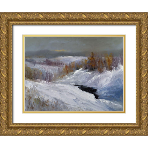 Fresh Snow Gold Ornate Wood Framed Art Print with Double Matting by Finch, Sheila