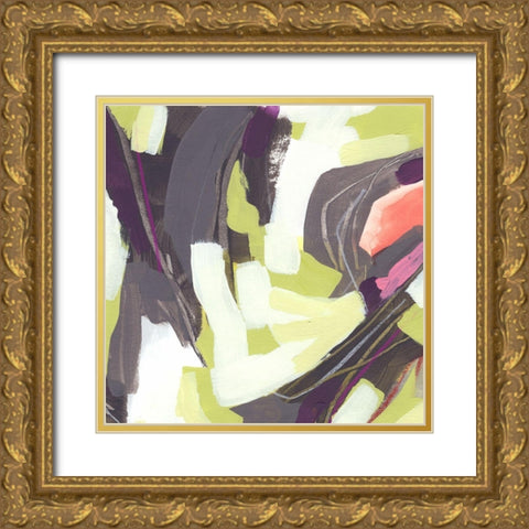 Martini Swirl III Gold Ornate Wood Framed Art Print with Double Matting by Vess, June Erica