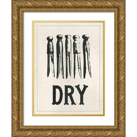 Vintage Laundry II Gold Ornate Wood Framed Art Print with Double Matting by Warren, Annie